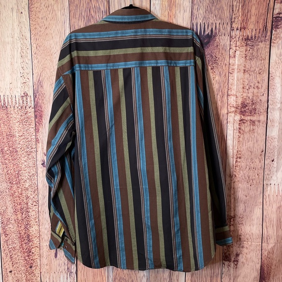 Robert Graham Stripe Button Down Embroidery Long Sleeve 2XL Shirt - Picture 4 of 4